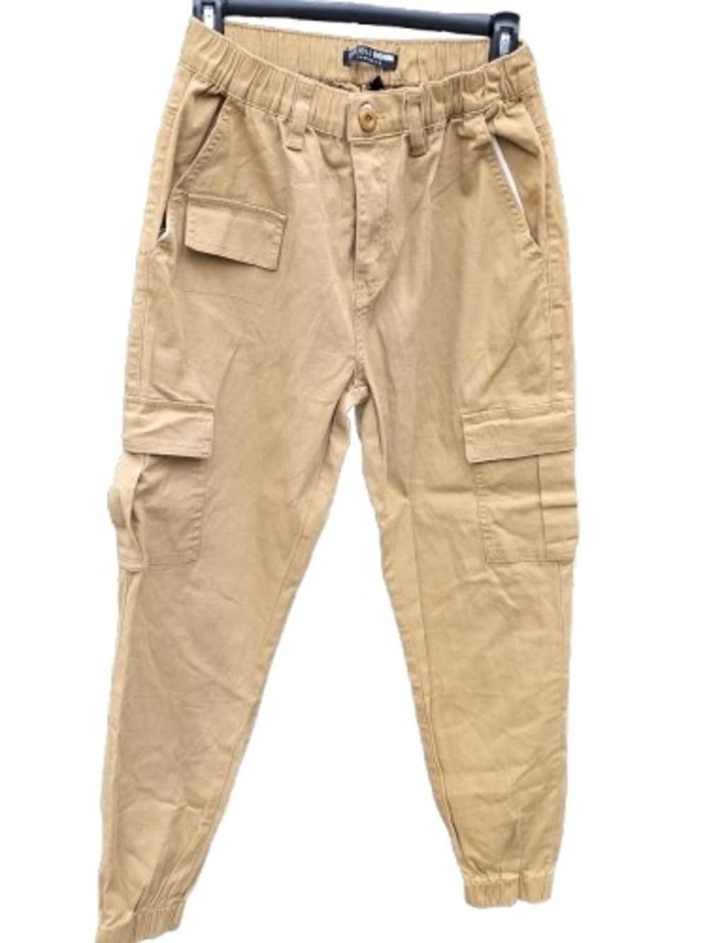 Women's Cotton Khaki Hiking Cargo Jogger Pants  Elastic Waist Size M